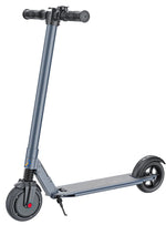 250W 15MPH 15Mi range electric scooter image showing sleek frame with integrated beautiful LED display and front shock and front wheel with hub motor