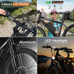 20MPH Top Speed 28Mi Range 500W 26 inch Electric Bike