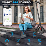 Smart app control demo of 500W E-scooter long range with LED display and bluetooth connectivity.
