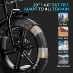 31MPH Top Speed 1000W 37Mi Range 20 inch Fat Tire Electric Bike
