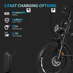 31MPH Top Speed 1000W 37Mi Range 20 inch Fat Tire Electric Bike