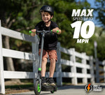 24V kids childrens electric scooter E-scooter riding down sidewalk 8-12yrs