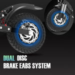 Image showing dual disc brakes on 45MPH long range 3200W E-scooter with shock absorbers for off road capability