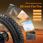 32MPH Top Speed 35 Mi Range 1,500W 20 inchFat Tire Electric Bike
