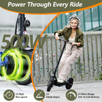 LF6 Electric Scooter with 500W Motor, 10β Tires, 22Mph & 23Miles Range, Folding Commuting E-Scooter for Adults with APP Control