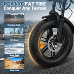 20MPH Top Speed 500W 25Mi Range Fat Tire Electric Bike