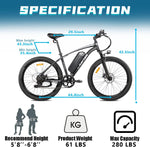 23MPH Top Speed 37Mi Range 500W 27.5 inch Electric Mountain Bike