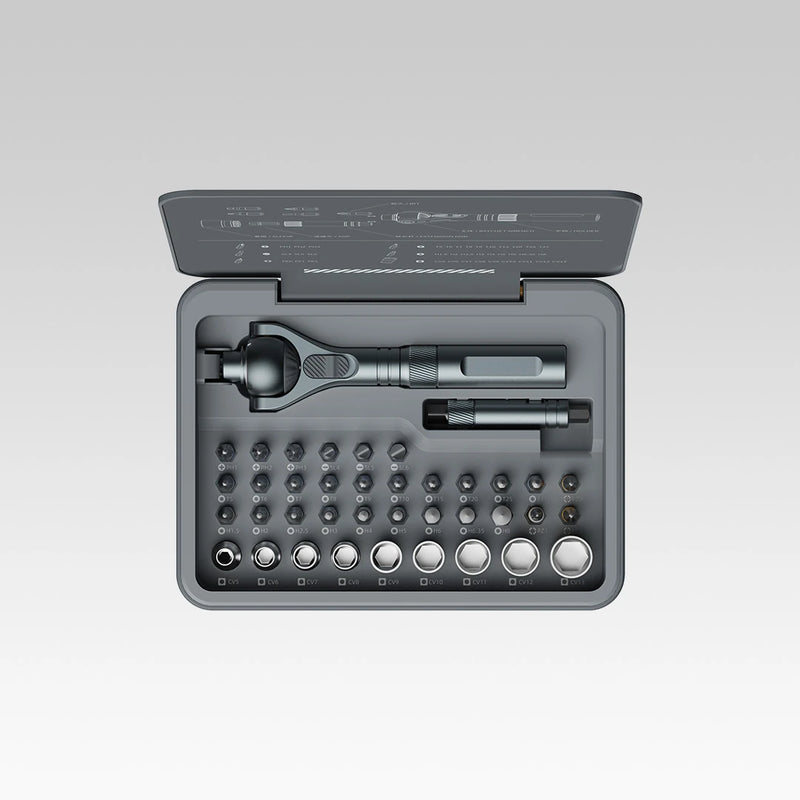 DUKA RS2 Ratchet Screwdriver Set with 40-In-1 Accessories Precision Structure 180° Universal Ratchet Head Multi-Magnetic Design