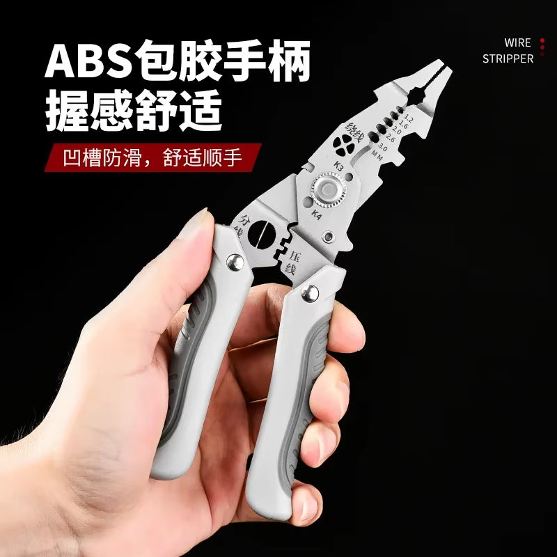 Crimper Cable Cutter Wire Stripper Multifunctional Stripping Crimping Pliers Tool
