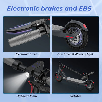 J078 Electric Scooter for Men and Women 8.5" Solid Tire 19Mph Power by 350W Motor Max 21 Mile Range Folding Commuting E Scooter