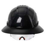 CE Full Brim Hard Hat with Built in Goggles for Construction Engineer Safety Helmet