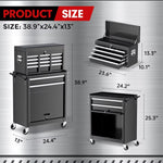 8-Drawer Rolling Tool Chest with Wheels and Detachable Top Tool Box