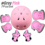 7Pcs/Set Kids Bike Helmet Skateboard Knee Pads, Girls Boys 3-10Yrs Wrist Guards