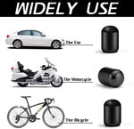 4PCS Car Tire Valve Stem Caps - Black ABS Plastic