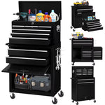8-Drawer Rolling Tool Chest with Wheels and Detachable Top Tool Box