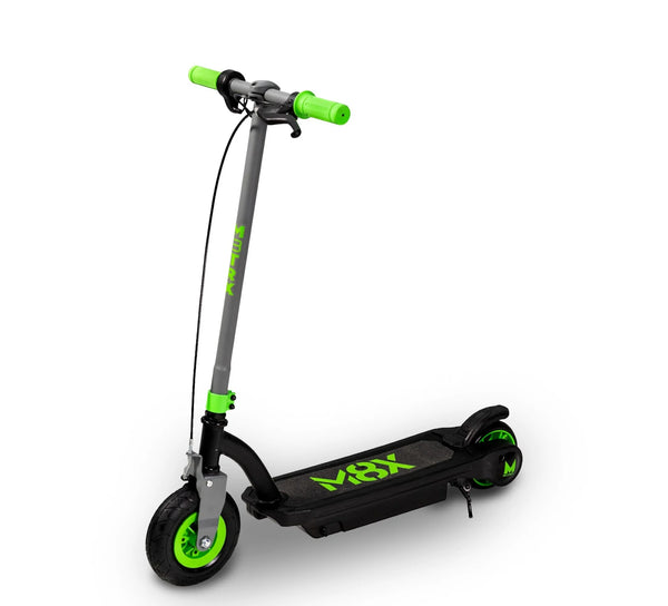 24V kids childrens electric scooter E-scooter front view.  Safe perfect learning scooter parent approved.