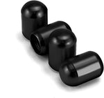 4PCS Car Tire Valve Stem Caps - Black ABS Plastic