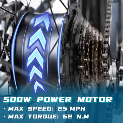 23MPH Top Speed 37Mi Range 500W 27.5 inch Electric Mountain Bike