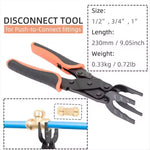 Push-Fit Disconnect Tool for Easily Removing Push-To-Connect Fittings Multi-Sized Removal Tool