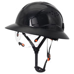 CE Full Brim Hard Hat with Built in Goggles for Construction Engineer Safety Helmet