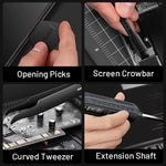 180In1  Black Precision Cordless Electric Screwdriver Set Magnetic Bits Multifunction Repair Kit
