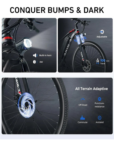 25MPH Top Speed 750W 45Mi Range 26 inch Electric Bike for Adults