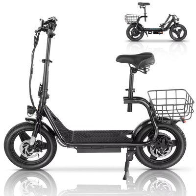 20MPH Top Speed 30Mi Range 500W Electric Scooter with Seat