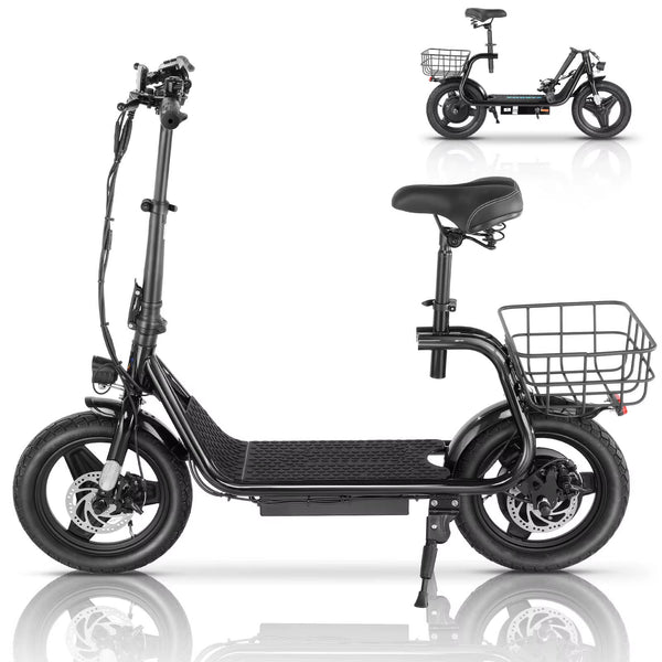 20MPH Top Speed 30Mi Range 500W Electric Scooter with Seat