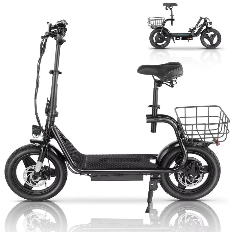 20MPH Top Speed 30Mi Range 500W Electric Scooter with Seat