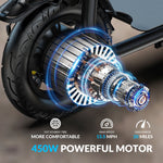 16MPH 20Mi Range 450W Electric Scooter with Seat and Basket