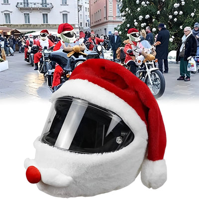 Santa Claus Motorcycle Helmet Cover Christmas Themed Motorcycle Helmet Cover