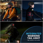 Adult Bike Helmet with Light - Bicycle Helmets Men - Women - Front and Back LED Lights