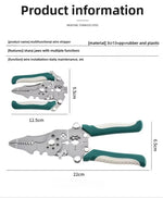 Foldable Wire Stripper Electrician Wire Splitter Wire Pliers Crimping Plier Tool with Stripping, Crimping and Twisting Functions